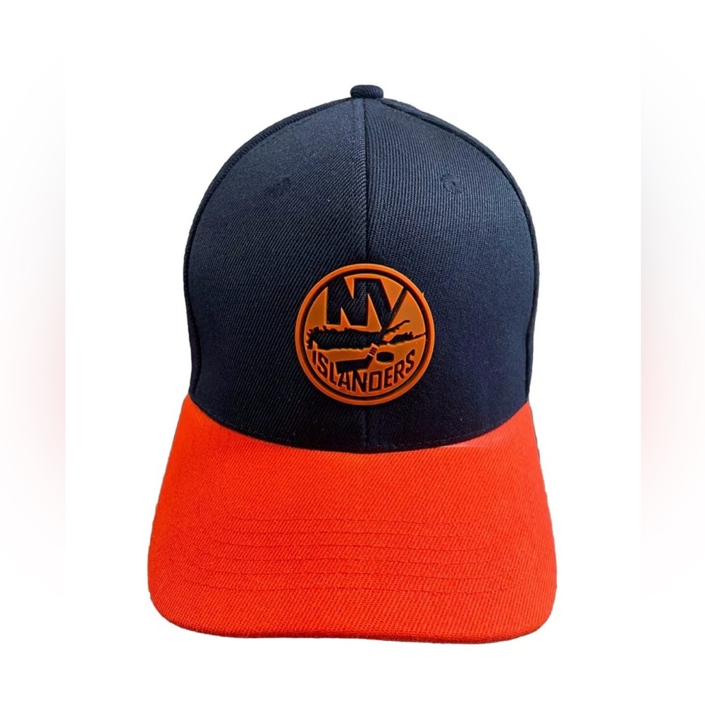 NHL New York Islanders Navy Blue & Orange Adjustable Official Game Hat NWOT